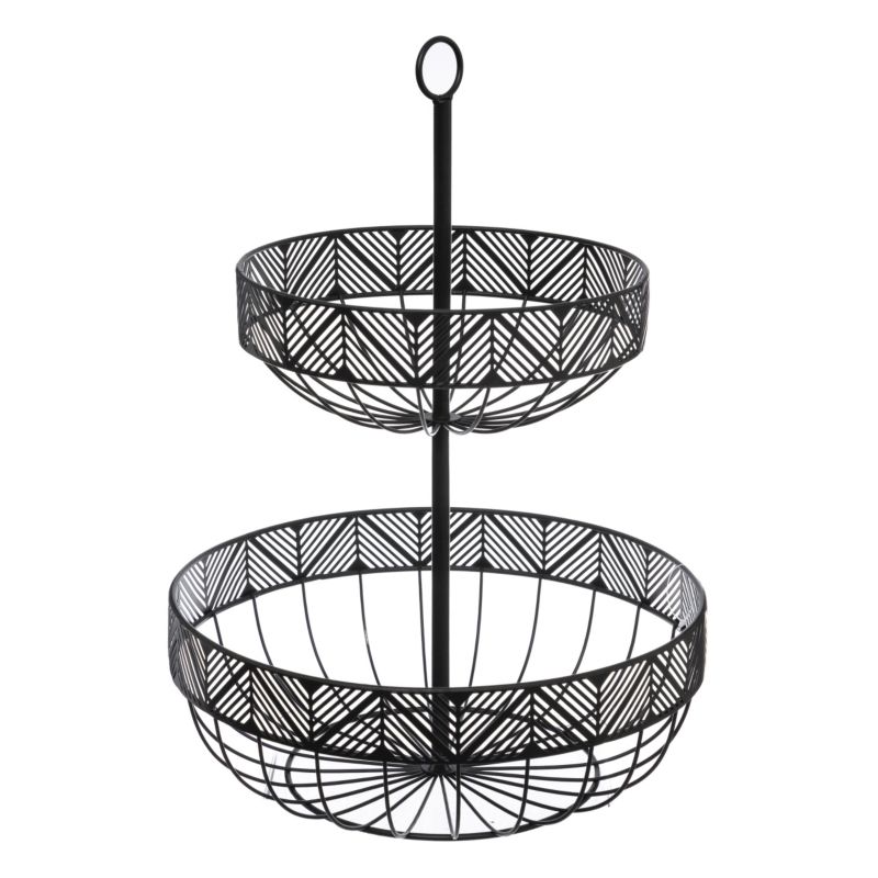 Patera dwupoziomowa na owoce Frieze Secret de Gourmet czarna 42 cm 1 szt.