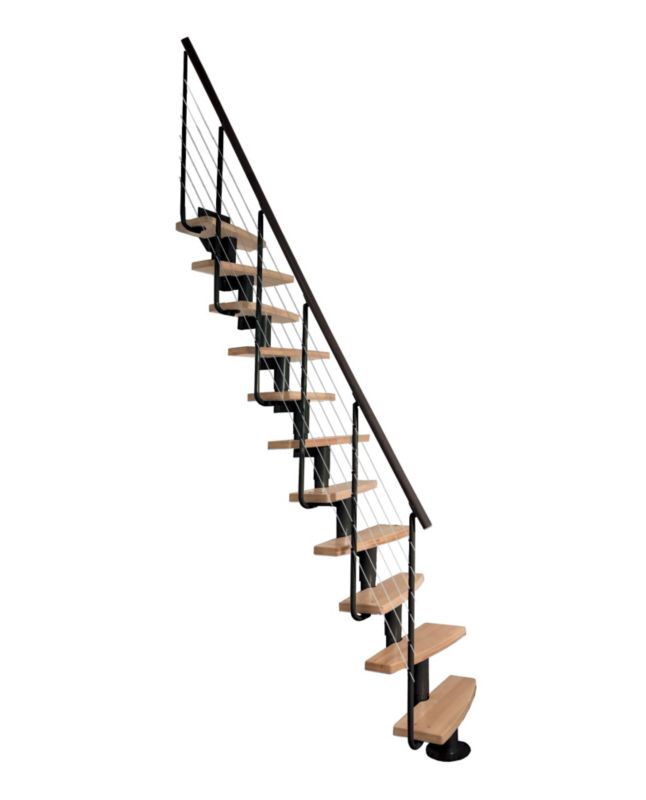 Schody Wewnętrze ATRIUM Mini Plus Lux 12 Elementów Ral 9005 Stopnie Buk 1 szt.