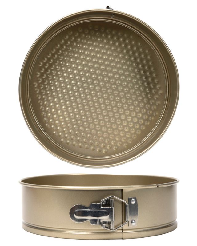 Forma do pieczenia okrągła, blaszka Forno Roti Mazovia 28cm, tortownica z powłoką non-stick, nowoczesna, złota, 1szt.