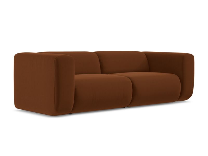 3-osobowa kanapa modułowa LaMiaSofa Bari z tkaniny welwetowej 228x89 cm terakota 1 szt.