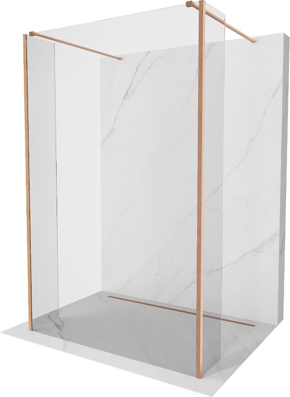 Ścianka prysznicowa Mexen Kioto transparent miedź szczotkowana 155x30 cm 3 szt.