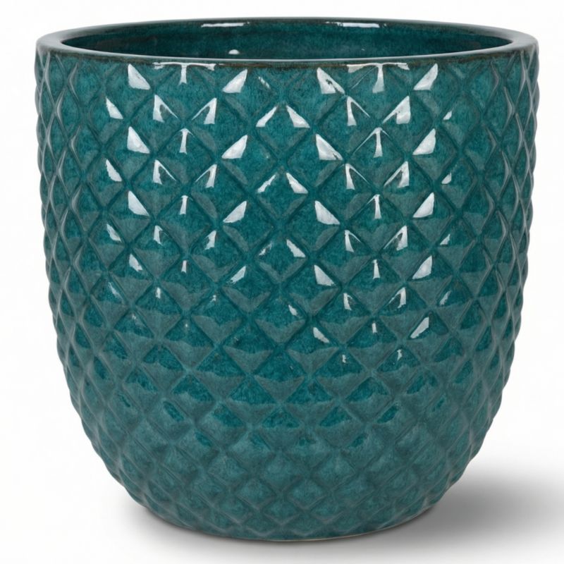 Doniczka ceramiczna Provencelia MARS szkliwiona mrozoodporna 45 x 45 cm Petrol 1szt