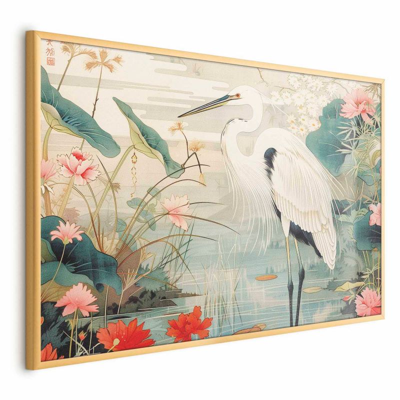 Plakat Artgeist Nad azjatyckim stawem 60x40 cm z ramą złotą 1 szt