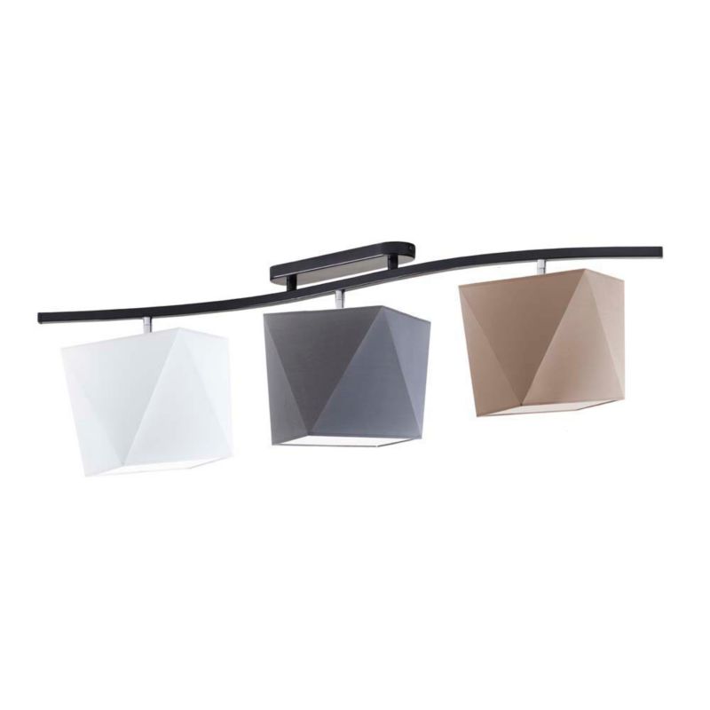 Lampa wisząca zwis Volta Light Factory żyrandol sufitowa z abażurami diament Szary, cappuccino, biały MICHELLE FALA P3 1szt.