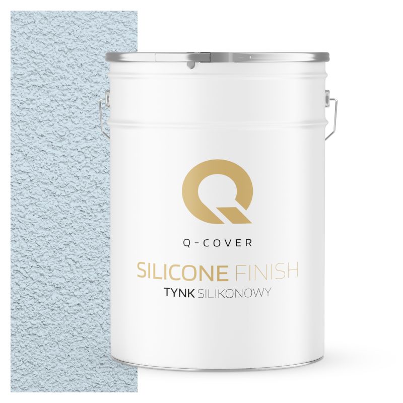 Tynk Silikonowy Elewacyjny Baranek 1.5mm Q-Cover Biel złamana w niebieski F111 25KG