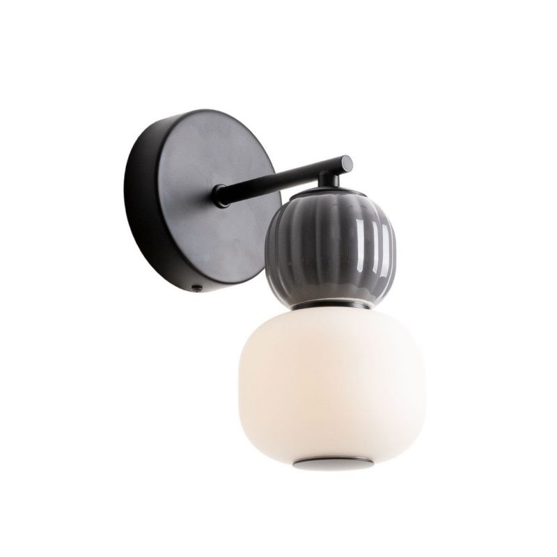Kinkiet ścienny ryflowany Maxlight MODERN czarno-szary LED 5W biały ciepły 3000K 406lm IP20 - 1 szt.