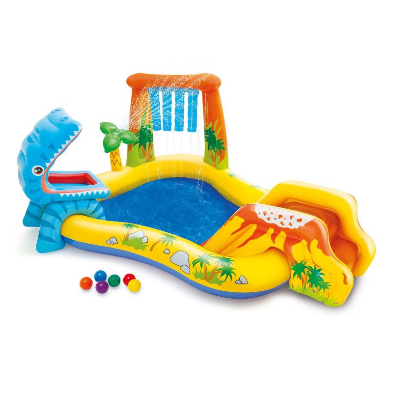 Basen plac zabaw dmuchany Intex ze zjeżdżalnią dino + piłki 57444 1szt.