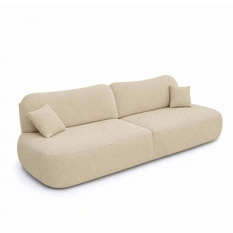 Sofa Mebel Elite Rozkładana Kanapa z Funkcją Spania Dwuosobowa Do Salonu Beżowy AVERIO 1 szt.