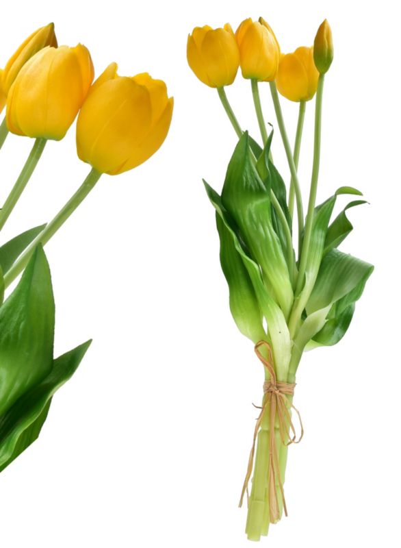 Bukiet tulipanów silikonowych MONDEX VIRIDIS Tulipan 40 cm żółty 5 szt.