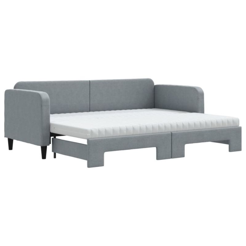 Sofa rozkładana WaszeMeble 80x200 cm Jasnoszary tkanina WM-3196829 1 szt.