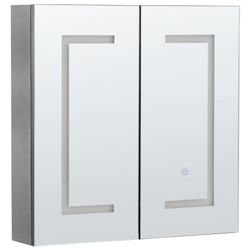 Szafka łazienkowa wisząca z lustrem LED Mazarredo 60 cm 60 cm Czarny 1 szt.