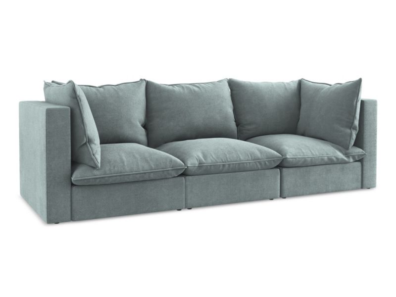 3-osobowa kanapa modułowa LaMiaSofa RAVENNA z tkaniny strukturalnej 255x90 cm jeans 1 szt.