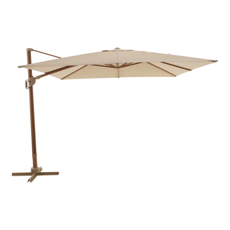 Parasol GoodHome Corby 3 x 3m beżowy z efektem drewna
