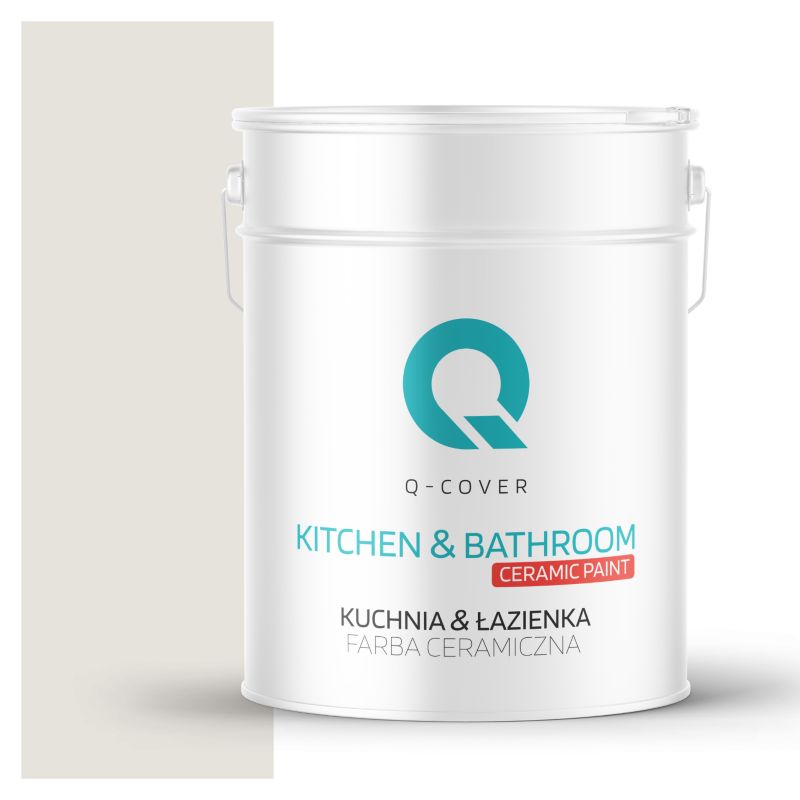 Farba Ceramiczna Kuchnia & Łazienka Q-Cover Biel złamana w szary H1276 Głęboki Mat 10L