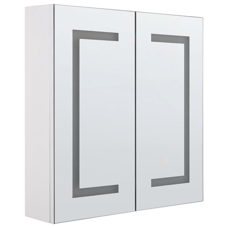 Szafka łazienkowa wisząca z lustrem LED Mazarredo 60 cm 60 cm Biały 1 szt.