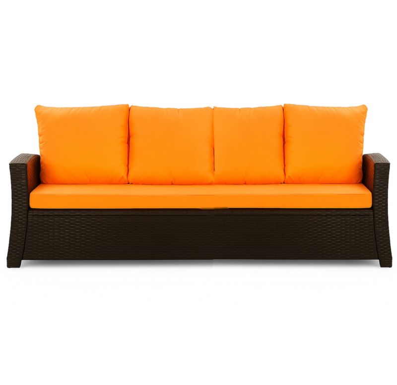 Poduszka ogrodowa na sofę rattanową 3-os, Setgarden, 170x60x50cm Pomarańczowa Poduszki na meble ogrodowe-Technorattan, Mix, 1szt