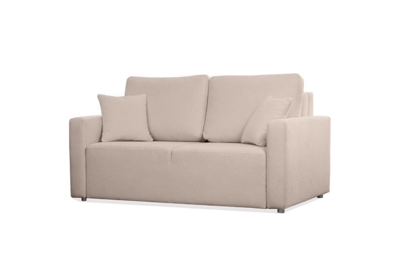 Sofa dwuosobowa Bettso Mira nowoczesna z funkcją spania i pojemnikiem na pościel beżowy 1szt.
