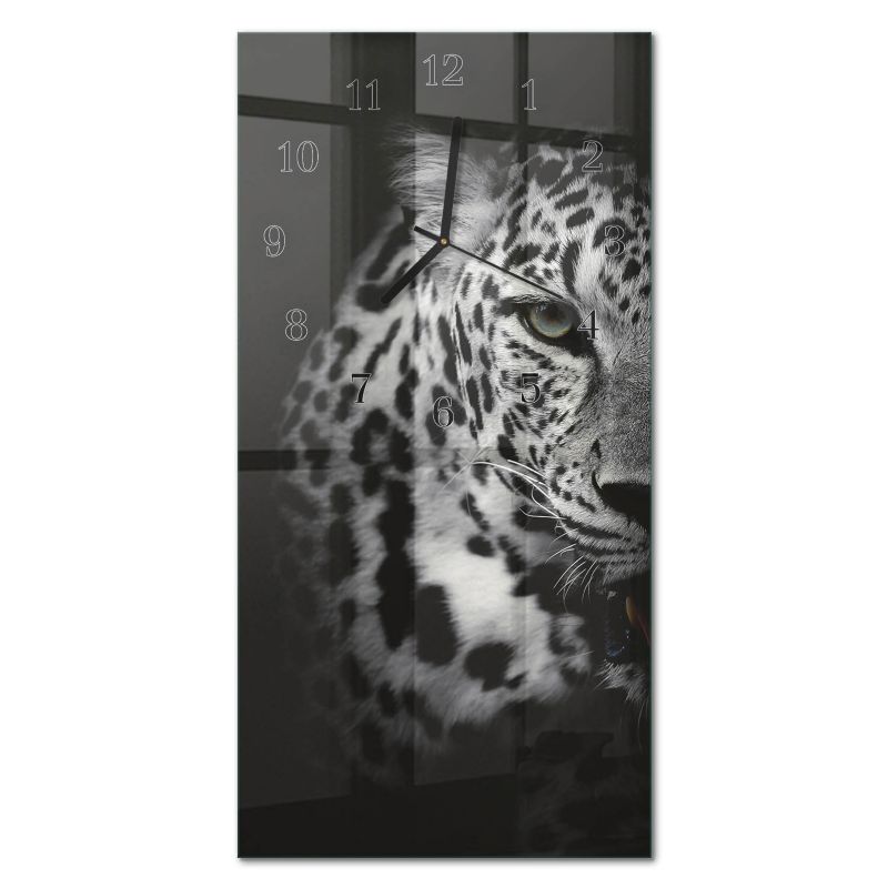 Zegar Ścienny Do Salonu Tulup 30x60 cm z Czarnymi Wskazówkami Tygrys 1 szt.