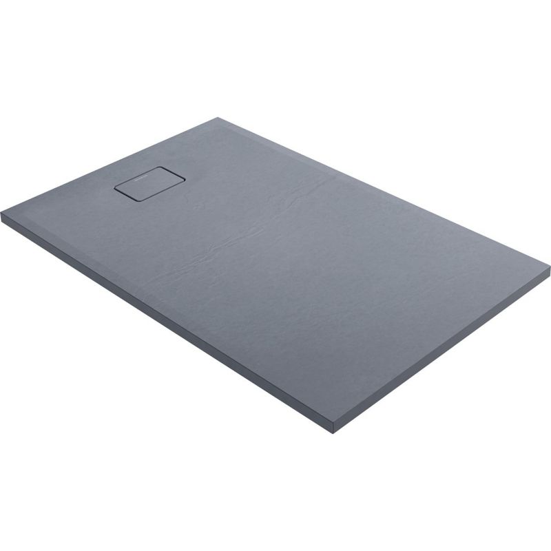 Brodzik prostokątny Oltens Bergytan 140x90 cm RockSurface szary beton antypoślizgowy 1 szt.