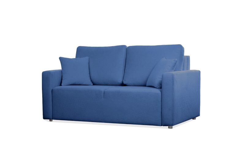 Sofa dwuosobowa Bettso Mira nowoczesna z funkcją spania i pojemnikiem na pościel niebieski 1szt.