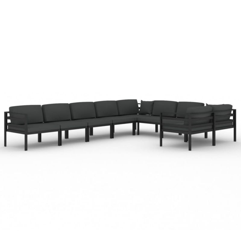 Zestaw mebli ogrodowych wypoczynkowy WaszeMeble 9-osobowy aluminium szary z poduszkami WM-3107823 1 kpl