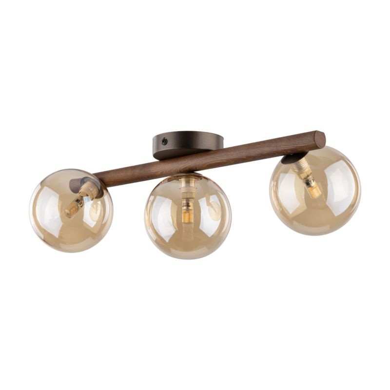 Lampa sufitowa Tk Lighting Estera listwa Wood drewniana Orzech Bursztyn 3Xg9 - 1szt.