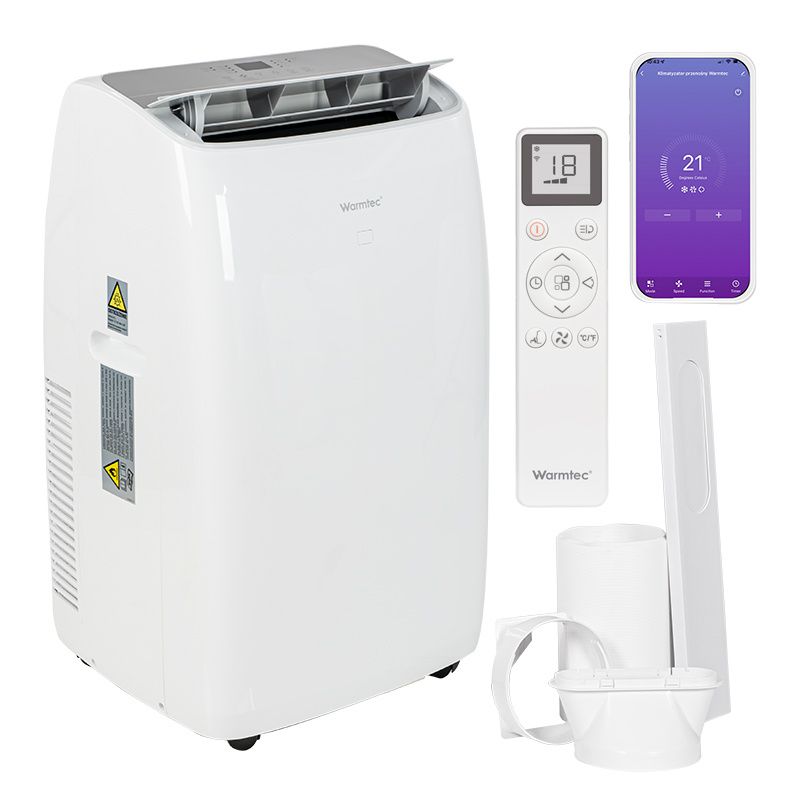 Klimatyzator przenośny Warmtec 4,1kW 46m2 osuszacz grzanie 4w1 WiFi Froya KP41W 1szt.