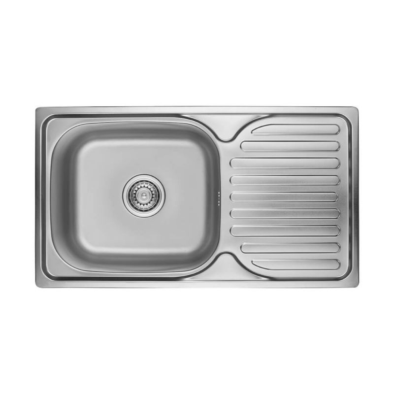 Zlewozmywak Jednokomorowy, Kuchinox, Inox, Orion, Stal, 42x76cm, z ociekaczem, z syfonem, 1szt