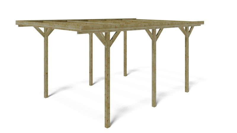 Carport Wiata garażowa ALTANKA 3,04x5,12 m - 15,57 m2, drewniana, 1szt.
