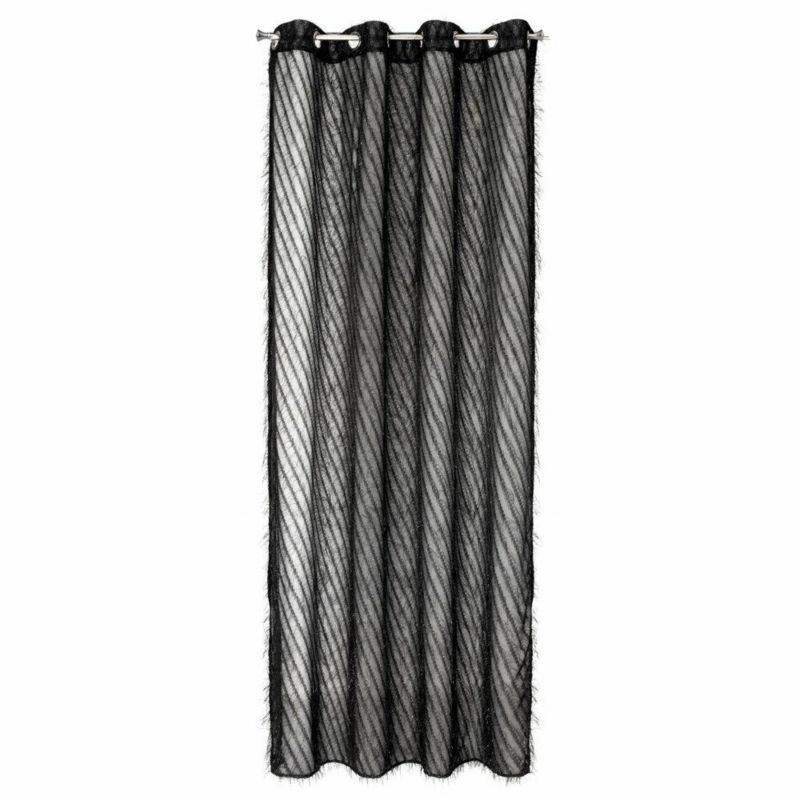 Zasłona LAUREL Eurofirany 140x250 cm czarna cienka 1 szt.