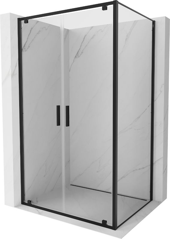 Kabina prysznicowa Mexen Exo uchylna 100 x 95 cm transparent czarna 1 szt.