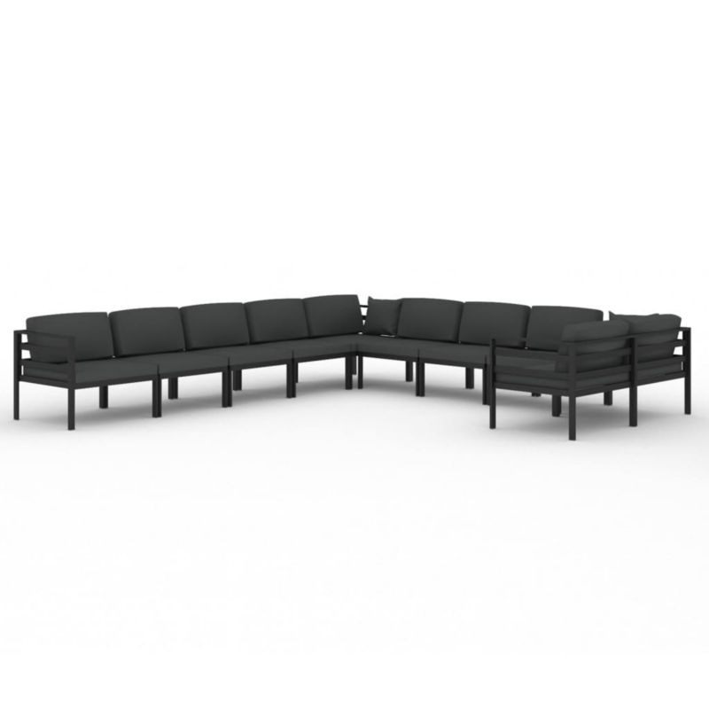 Zestaw mebli ogrodowych wypoczynkowy WaszeMeble 10-osobowy aluminium szary z poduszkami WM-3107827 1 kpl