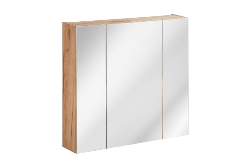 Szafka łazienkowa Furnidea 80 cm z lustrem dąb craft złoty Capri 1 szt.