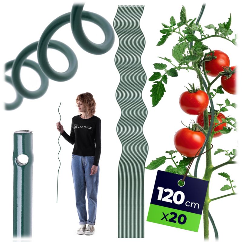 Palik KADAX spiralny tyczka ze stali powlekanej 120 cm x 6 mm 20 szt.