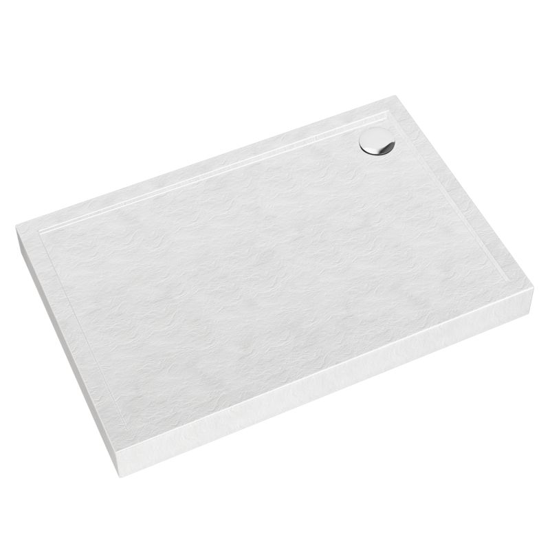 Brodzik prostokątny Schedpol Atla 80 x 100 x 4 cm biały strukturalny