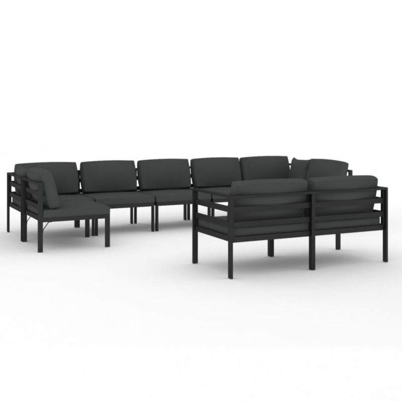 Zestaw mebli ogrodowych wypoczynkowy WaszeMeble 9-osobowy aluminium szary z poduszkami WM-3107818 1 kpl