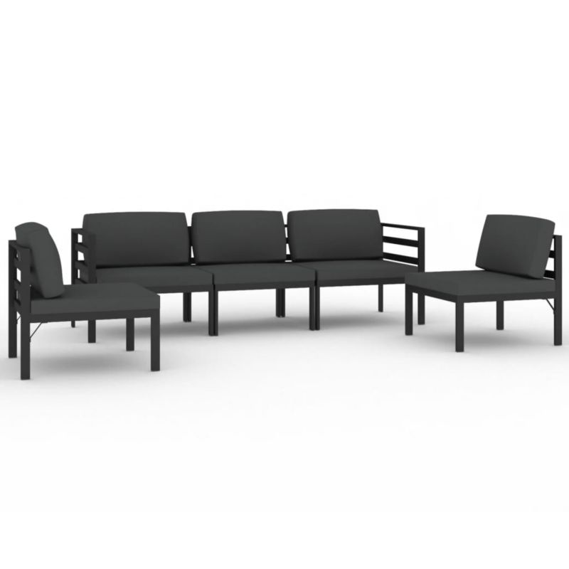 Zestaw mebli ogrodowych wypoczynkowy WaszeMeble 5-osobowy aluminium szary z poduszkami WM-3107790 1 kpl