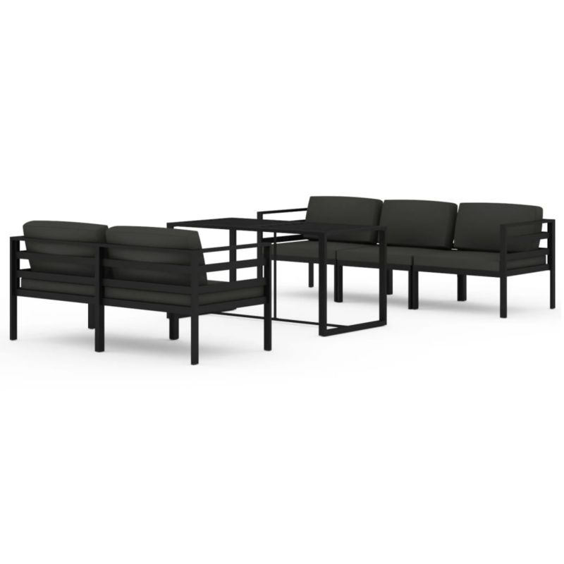Zestaw mebli ogrodowych wypoczynkowy WaszeMeble 5-osobowy aluminium szary z poduszkami WM-3115922 1 kpl