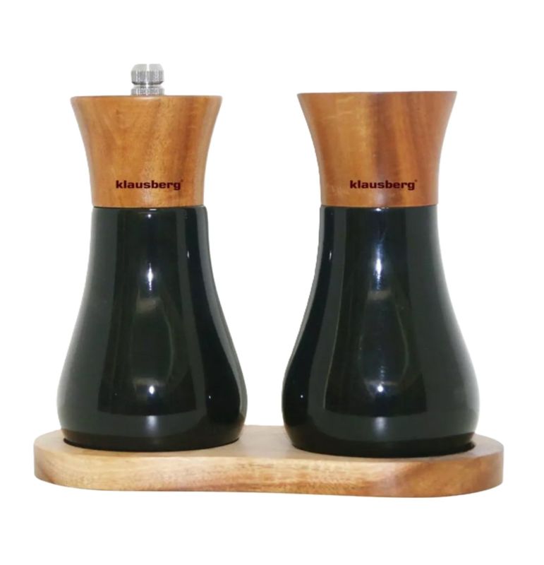 Akacjowy młynek do pieprzu + solniczka Klausberg kb-7594 1szt