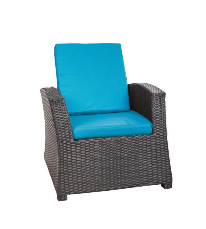 Poduszka na fotel ogrodowy Technorattan, Setgarden,56x52x7cm Niebieska dwustronne Poduszki na krzesło ogrodowe, 1szt