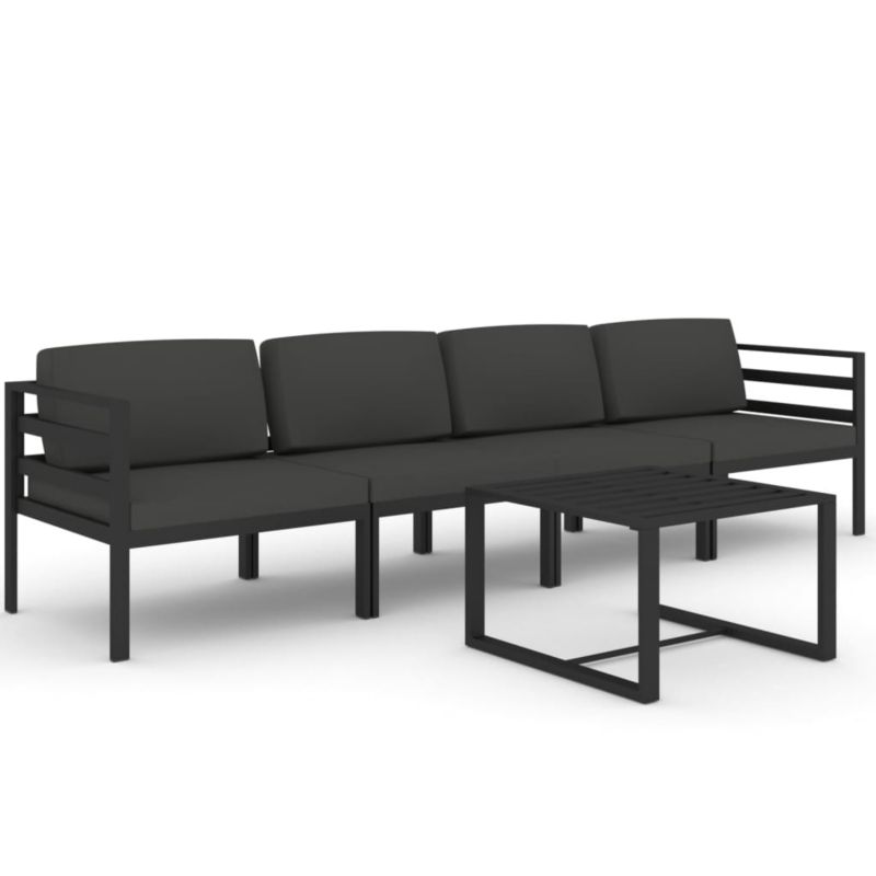 Zestaw mebli ogrodowych wypoczynkowy WaszeMeble 4-osobowy aluminium szary z poduszkami WM-3107778 1 kpl