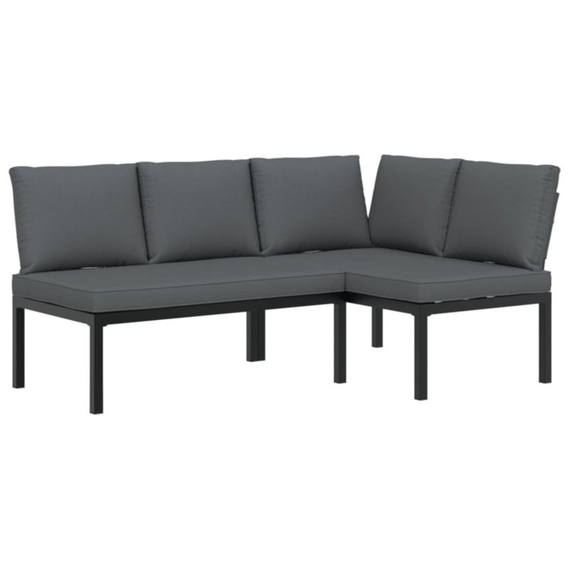 Zestaw mebli ogrodowych wypoczynkowy WaszeMeble aluminium czarny z poduszkami WM-3283686 1 kpl