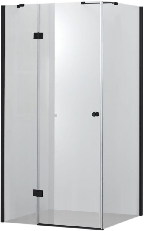 Kabina prysznicowa Hagser Gisa 80x80 cm czarny mat, szkło hartowane 6mm, uniwersalna 1 szt.