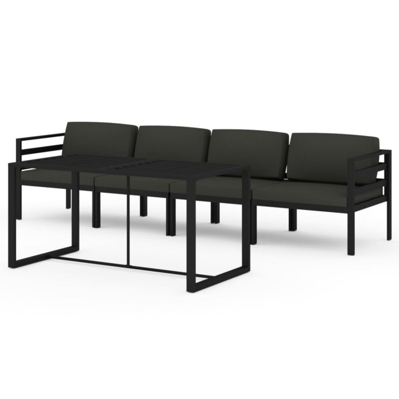 Zestaw mebli ogrodowych wypoczynkowy WaszeMeble 4-osobowy aluminium szary z poduszkami WM-3115918 1 kpl