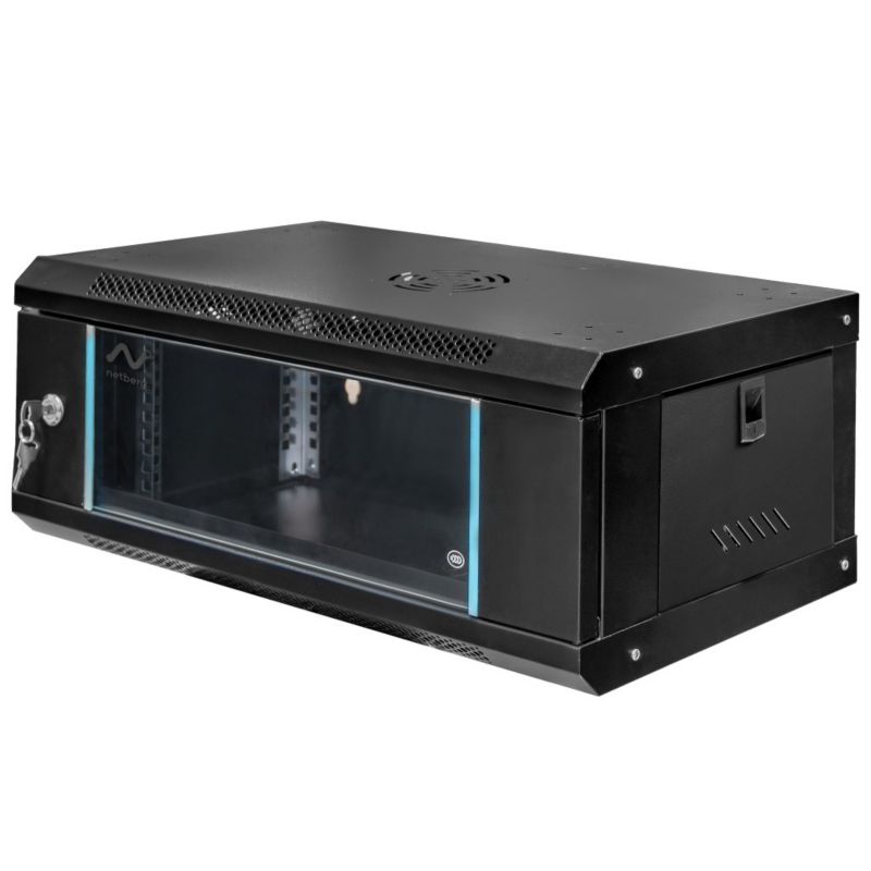 Szafa NETBERG szafka Rack 19" 4U 240x600x350mm wisząca czarna otwierane boki 1szt.