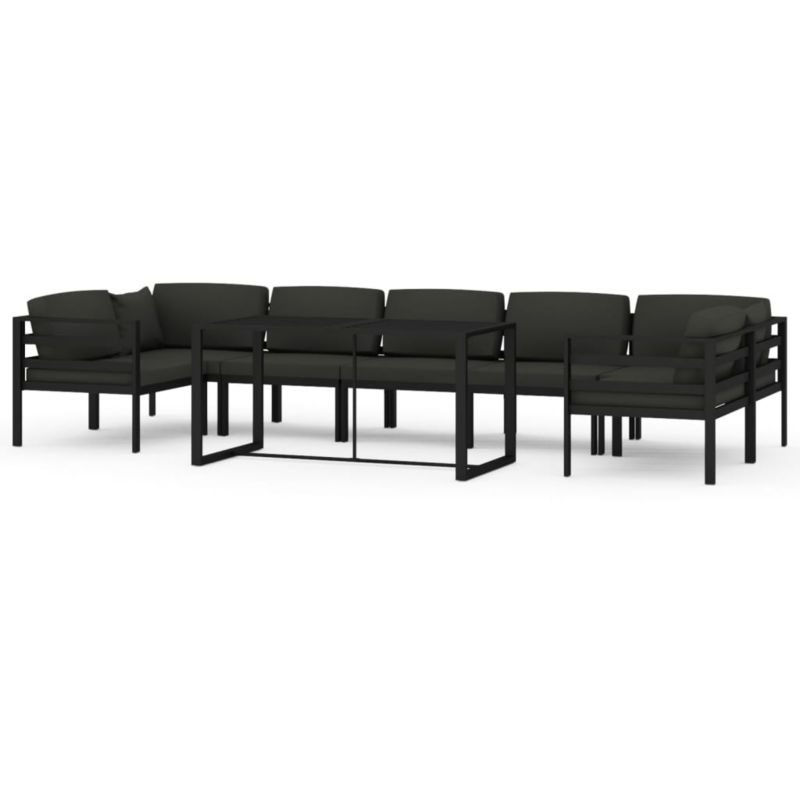 Zestaw mebli ogrodowych wypoczynkowy WaszeMeble 7-osobowy aluminium szary z poduszkami WM-3115926 1 kpl