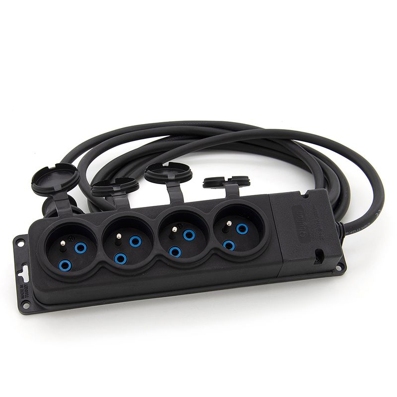 Przedłużacz ogrodowy listwowy ELS Elektrotechnika 1OW16024 gumowy IP44 4x230V H05RR-F 3x1,5mm² 2 m.