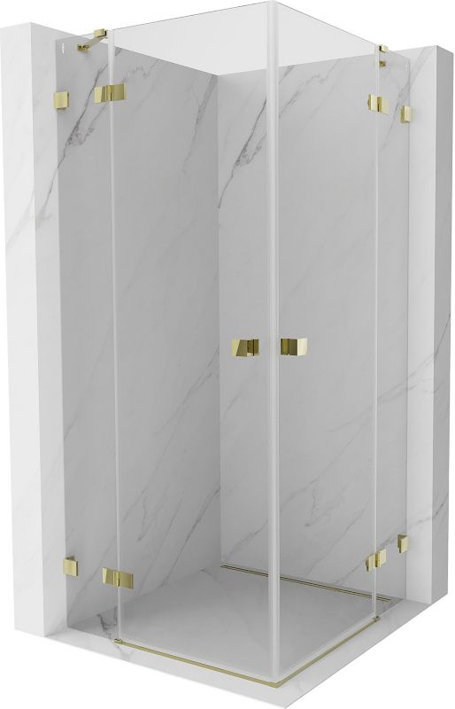 Kabina prysznicowa Mexen Lunar Duo uchylna 95 x 95 cm transparent złota 1 szt.