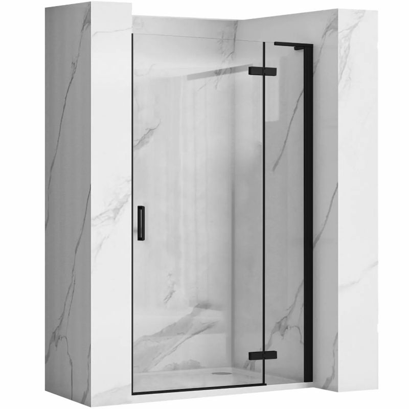 Drzwi Prysznicowe Uchylne Rea Hugo 90 Czarny 1,8X90X200,5Cm 1 Szt