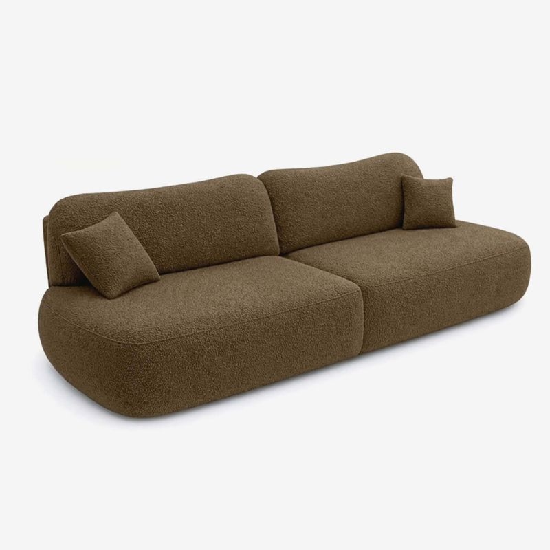 Sofa Mebel Elite Rozkładana Kanapa z Funkcją Spania Dwuosobowa Do Salonu Brązowa AVERIO 1 szt.